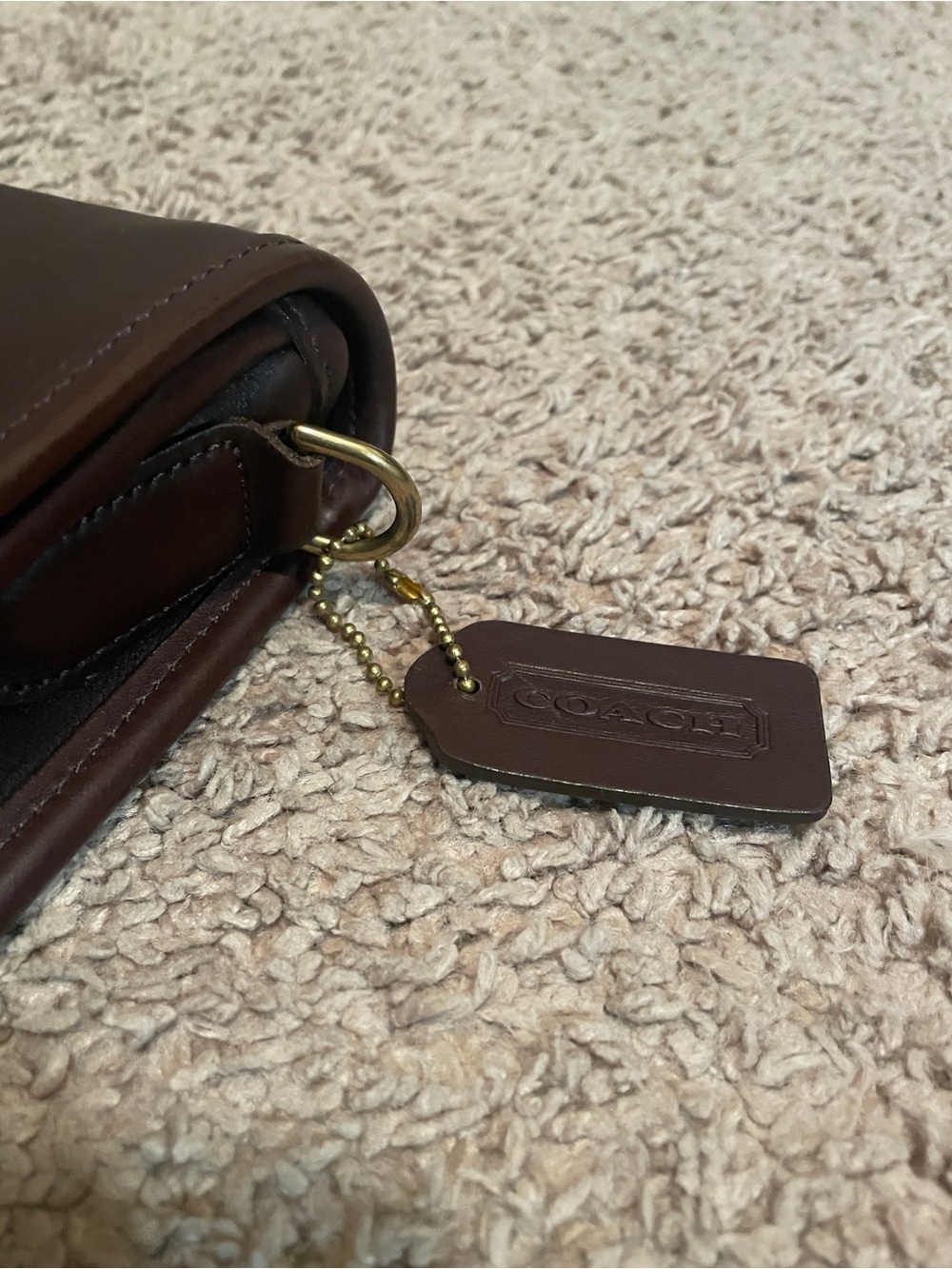 Coach Leather Crossbody Bag in Dark Brown Turnlock Gold - Picture 3 of 12